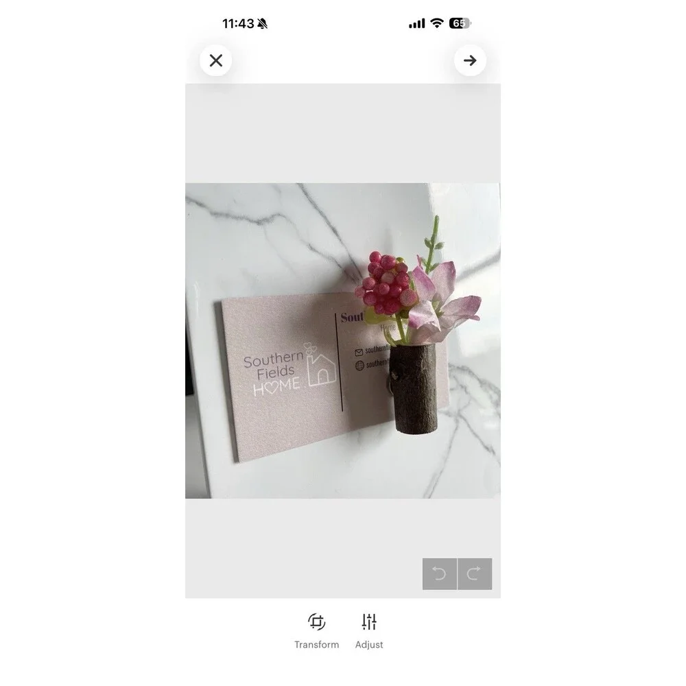 Handmade Mini White Faux Flower Magnet In Stick Vase